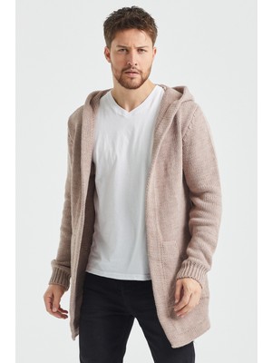 Tarz Cool Krem Desenli Triko Hırka- HRK8085R02S