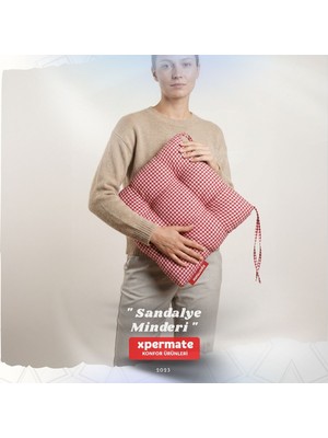 Xpermate Pötikareli Sandalye Minderi 40X40 Pofidik Piknik Minderi
