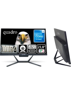 Quadro 23.8" Stark H224-26850 Core I5 12450H 8gb Ram- 480GB SSD O/b UHD Fdos
