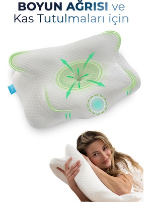 Softlife Nova Visco Yastık Ortopedik Boyun Destekli Memory Foam Ergonomik Yastık Beyaz 62X42X13/10CM