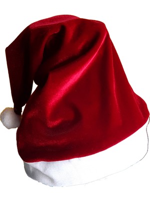 Alışveriş Çok Kolay Noel Baba Şapkası Kadife Kırmızı Renkli Parti ve Dekorasyon İçin Özel Süs
