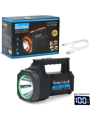 Vice Avm 25W LED Şarjlı El Feneri – Kamp, ve Acil Durum Için Güçlü Aydınlatma WT-417 TG-1395 350307