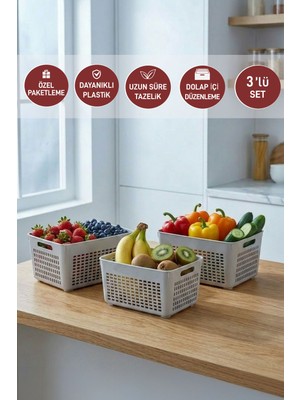 Selka Home Lavin 3 Adet Küçük Boy Mutfak Banyo ve Dolap İçi Düzenleyici