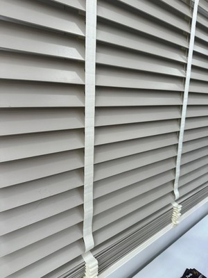 Ahşap Jaluzi Perde Krem/beyaz Modern Zebra Görünümlü