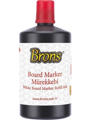 Brons BR-9152 Beyaz Tahta Kalemi Mürekkebi 250 cc Kırmızı