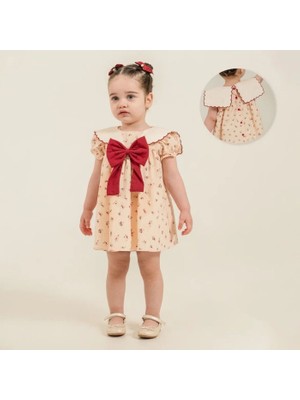 Blumi Kids Kız Bebek Çıtır Çiçek Desenli Bebe Yaka Elbise