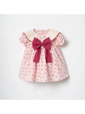 Blumi Kids Kız Bebek Çıtır Çiçek Desenli Bebe Yaka Elbise