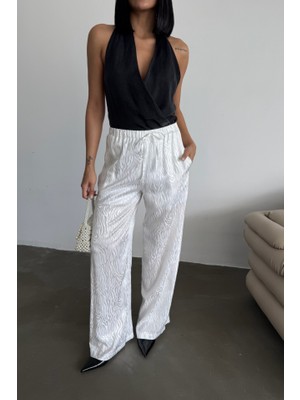 Dogutrend Jakar Saten Pantolon - Beyaz