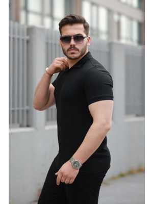Dogutrend Erkek Yakalı Waffle Dokulu Kısa Kollu Tişört