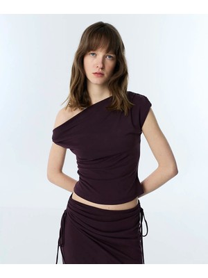 Twist Asimetrik Kol Tişört TS1260070129008