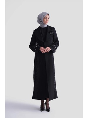 Armine Dantel Detaylı Şık Takım Siyah