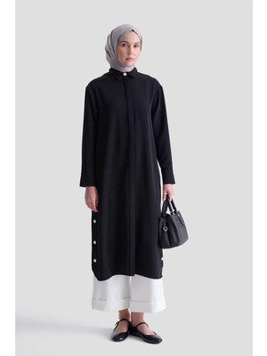 Armine Zımba Detaylı Tunik Siyah