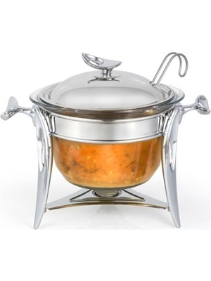 Matsteel Silver Mum Isıtıcılı Çorba Servis Seti 4 Lt