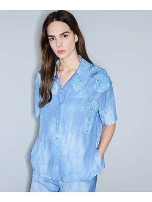 İpekyol Denim Görünümlü Baskılı Ceket IS1260005088629