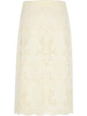 ROMAN Embrode Detaylı Etek Ekru YY015017_049
