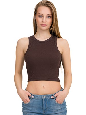 İlke Likralı Kaşkorse Halter Yaka Crop 2320