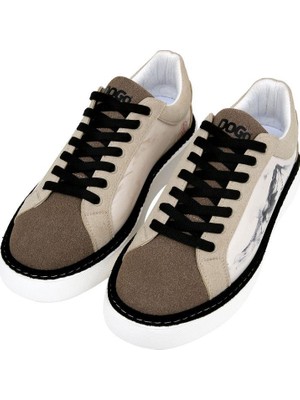 Dogo Erkek Vegan Deri Beyaz Sneakers - Japanese In Red Tasarım