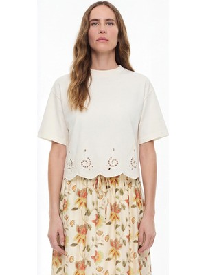 ROMAN Nakışlı T-Shirt Ekru YY023819_049