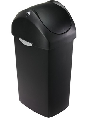 Simplehuman 60 Lt. Sallanan Kapaklı, Plastik Çöp Kutusu - Siyah