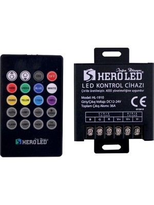 Hero Led 36 Amper RGB LED Kumanda Kontrol Cihazı 12 V Güçlü Kontrol Özelliği ile