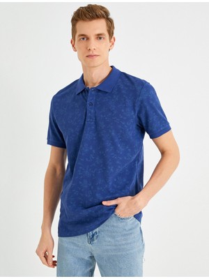Koton Slim Fit Desenli Polo Yaka Tişört