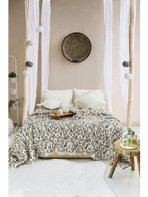 Layan Home 7 Katlı Müslin Tek Kişilik Yorgan – Leopar Desen