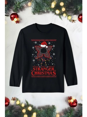 Köstebek Stranger Things Stranger Christmas Noel Ince Kumaş Unisex Sweatshirt
