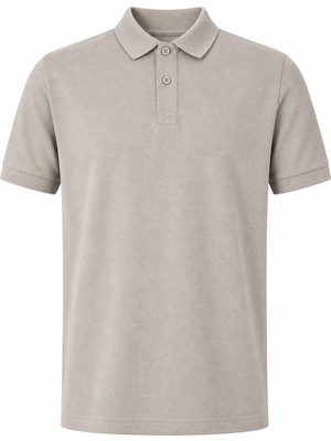 Trender Düz Pike Taş Erkek Polo Yaka T-Shirt 2061