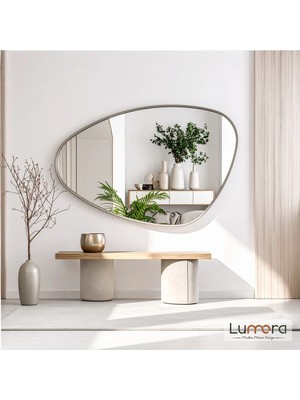 Lumora Mirror Design Luce Modern Gümüş Boyalı Mdf Çerçeveli Dekoratif Ayna