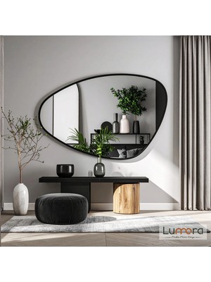 Lumora Mirror Design Luce Modern Siyah Boyalı Mdf Çerçeveli Dekoratif Ayna