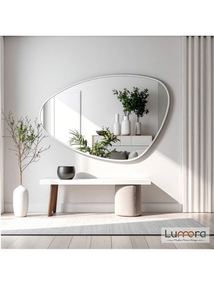 Lumora Mirror Design Luce Modern Beyaz Boyalı Mdf Çerçeveli Dekoratif Ayna