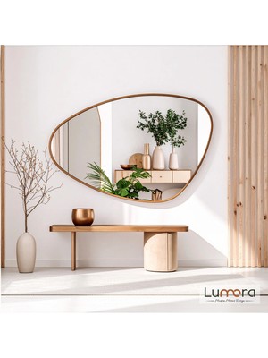 Lumora Mirror Design Luce Modern Bronz Boyalı Mdf Çerçeveli Dekoratif Ayna