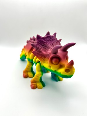 RdgTech Sevimli Dinozor Oyuncağı Renkli Triceratops