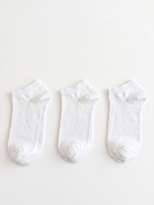 QUALITY WALKING 3'lü Dikişsiz Pamuklu Bilek Boy Patik Çorap