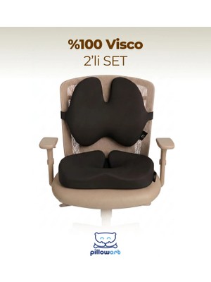 Pillowart Ergonomik Bel Destek ve Visco Oturma Minderi