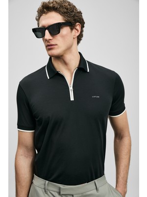 Lufian Chase Smart Erkek Polo Tişört Siyah