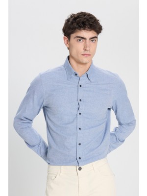 Altınyıldız Classics Slim Fit Dar Kesim Klasik Yaka Flanel Gömlek