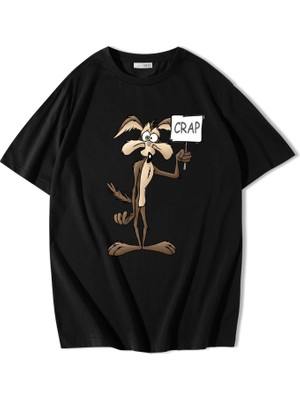 Brz Collection Unisex Oversize Wile Crap T-Shirt Siyah