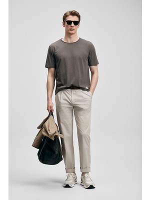 Lufian Junya Erkek Basic Tişört Vizon