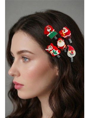 Petek Aksesuar Yılbaşı Noel Pens 5 Adet Toka Set