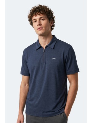 Slazenger Khan Erkek Polo Yaka Lacivert Tişört