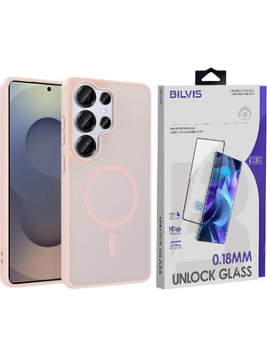 Vendas Samsung Galaxy S26 Ultra Kılıf M-safe Şarj Özellikli Zore Babet Kapak + Bilvis Cam Ekran Koruyucu