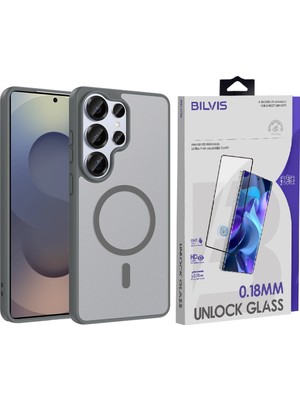 Vendas Samsung Galaxy S26 Ultra Kılıf M-safe Şarj Özellikli Zore Babet Kapak + Bilvis Cam Ekran Koruyucu
