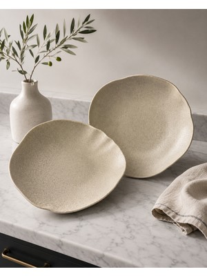 Choice 2li Sahara Tone Deep Plate 27 cm 1010CC Çok Amaçlı Servis / Sunum Tabağı/meze/aperatif/makarna