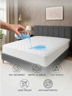 Vellista Home Collection Pamuklu Kapitone Fitted Full Kenar Sıvı Geçirmez Alez Yatak Koruyucu