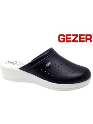 Gezer 4768 Lacivert Suni Deri Hastane/İş Sabo Terlik Erkek Günlük Kullanım Sezonsuz