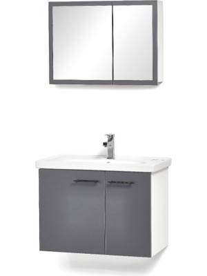 Saydam Banyo Yasmin 75 cm Alt Üst Banyo Dolabı Takımı