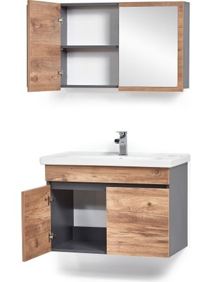 Saydam Banyo Luna 60 cm Alt Üst Banyo Dolabı Takımı