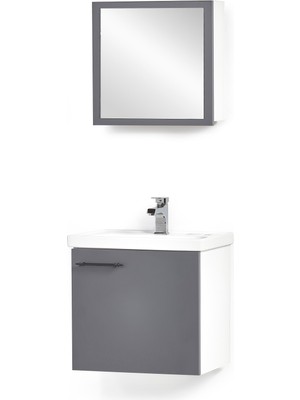 Saydam Banyo Eslem  50 cm Alt Üst Banyo Dolabı Takımı