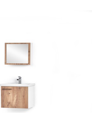Saydam Banyo Woodline 50 cm Alt Üst Banyo Dolabı Takımı